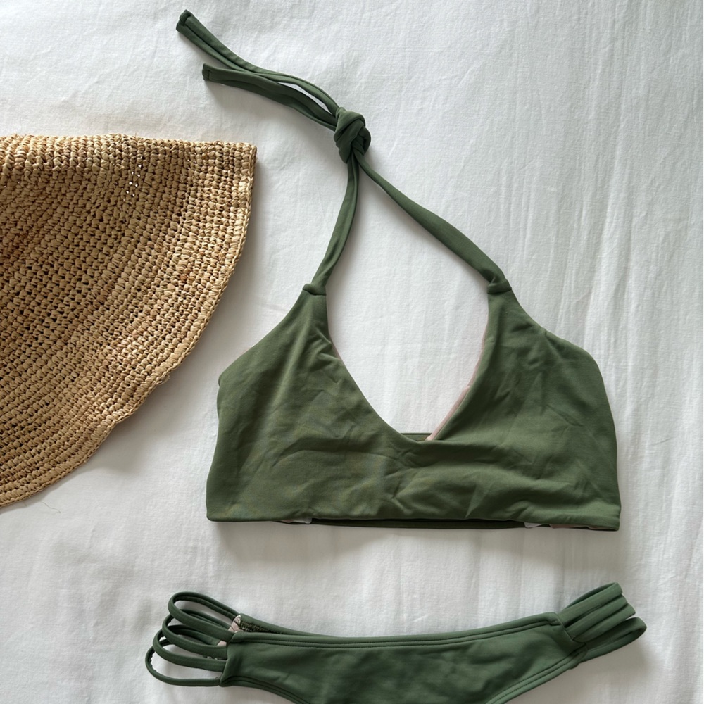 Midori Bikinis olive “Croatia” and “Tavarua” bikini